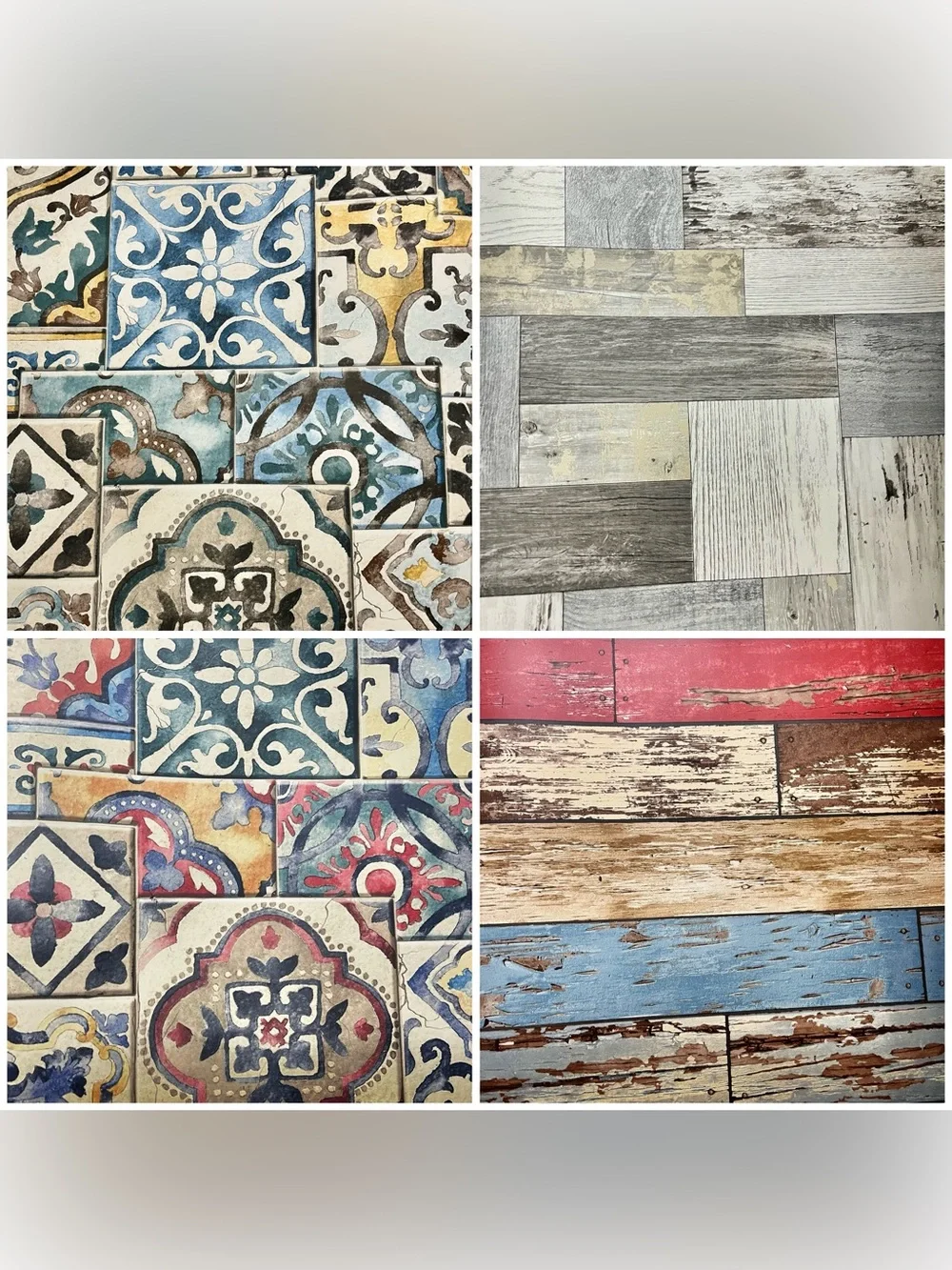 26 Large Designer Vintage Rustic Tile Theme Wallpaper Scrapbooking Sample Sheets
